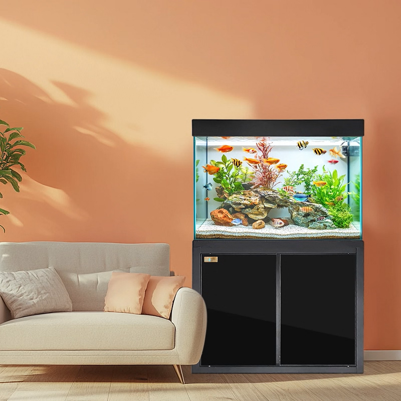 50 Gallon Aquarium Black Tempered Glass