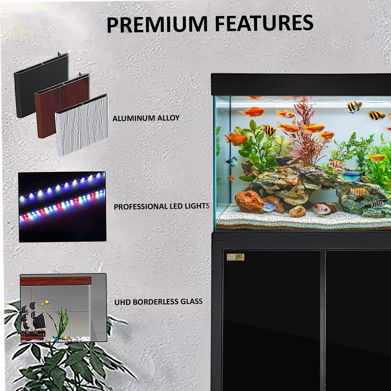 50 Gallon Aquarium Black Tempered Glass