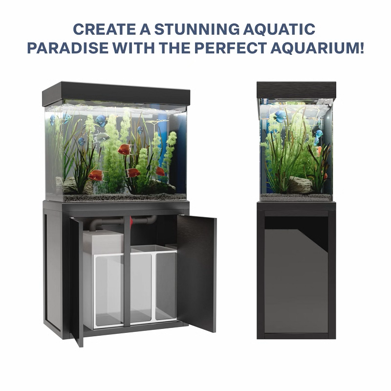 50 Gallon Aquarium Black Tempered Glass