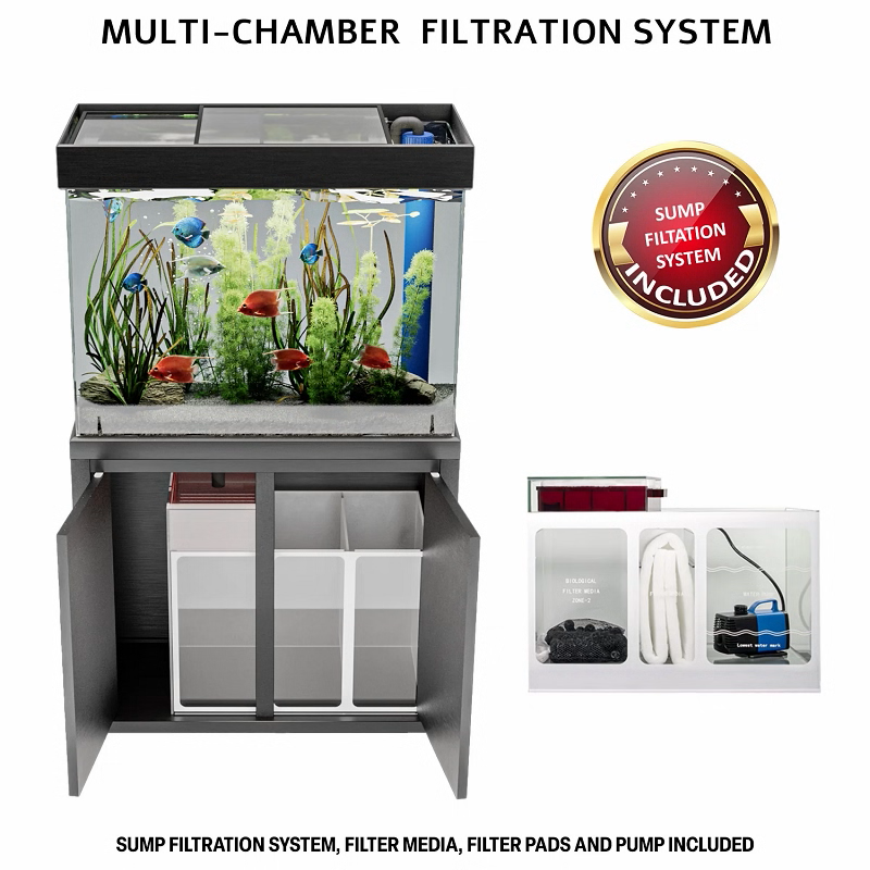 50 Gallon Aquarium Black Tempered Glass