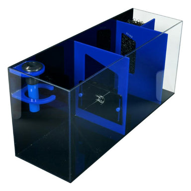 Side view of the Bashsea Bio Fuge Rimless Sump 30-10-14 in blue