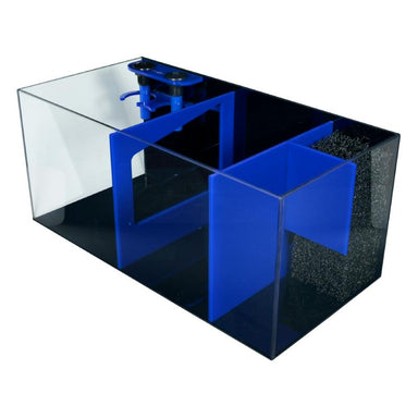 Front View of the Bashsea Bio Fuge Rimless Sump 36-18-16 in blue