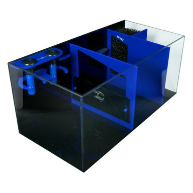 Side view of the Bashsea Bio Fuge Rimless Sump 36-18-16 in blue