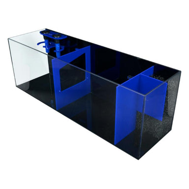 Front view of the Bashsea Bio Fuge Rimless Sump 48-14-16 in blue