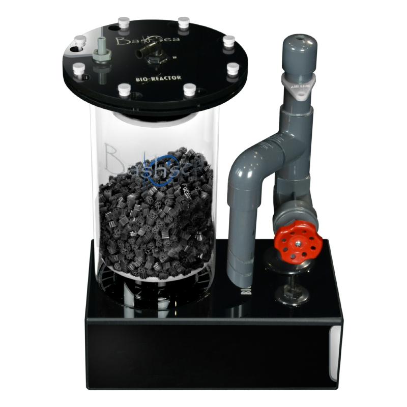 Side view of the Bashsea Bio Reactor 6-18 biological filter in white and black