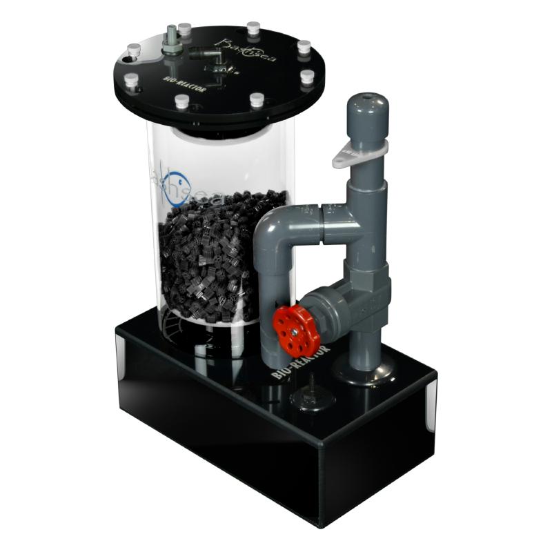 Side view of the Bashsea Bio Reactor 6-18 biological filter in white and black