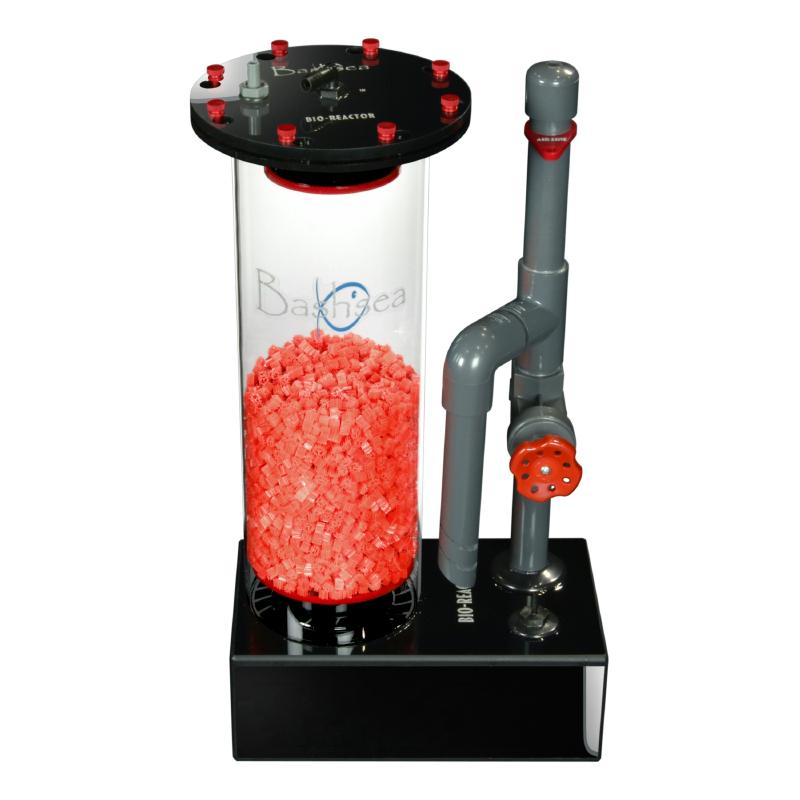 Side view of the Bashsea Bio Reactor 6-24 biological filter in red