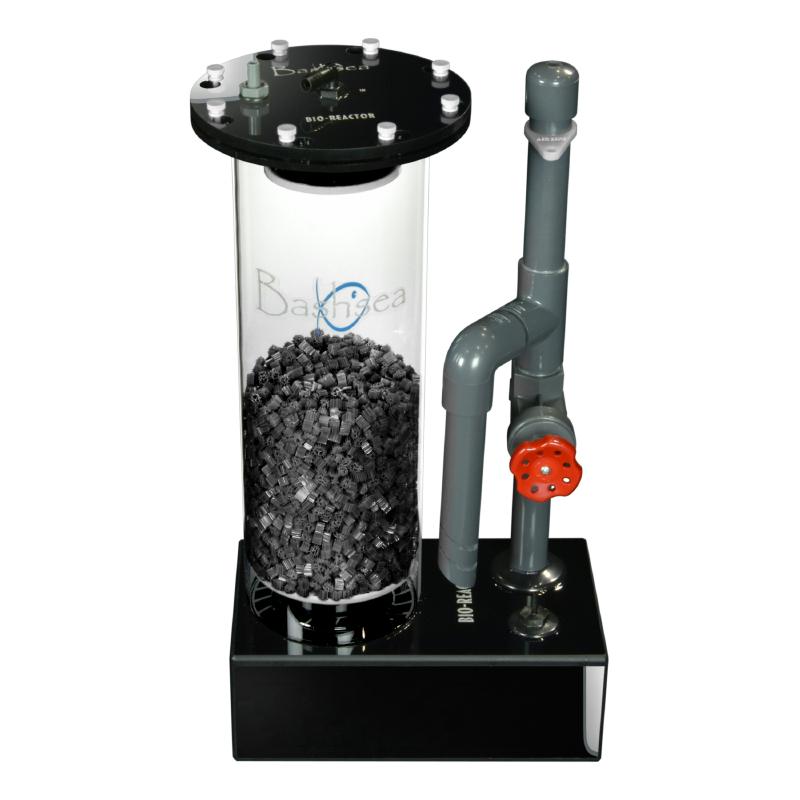 Side view of the Bashsea Bio Reactor 6-24 biological filter in white and black.