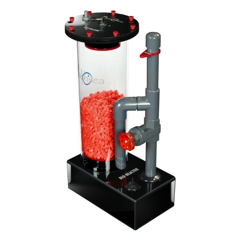 Side view of the Bashsea Bio Reactor 6-24 biological filter in red