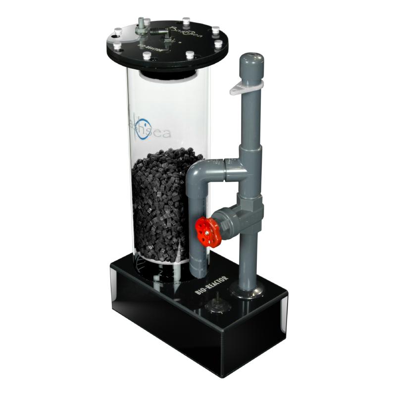 Side view of the Bashsea Bio Reactor 6-24 biological filter in white and black.
