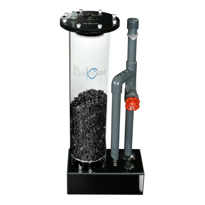 Side view of the Bashsea Bio Reactor 6-30 biological filter in white and black