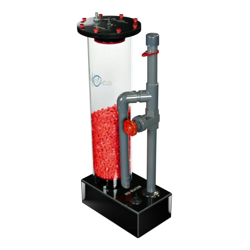 Side view of the Bashsea Bio Reactor 6-30 biological filter in red