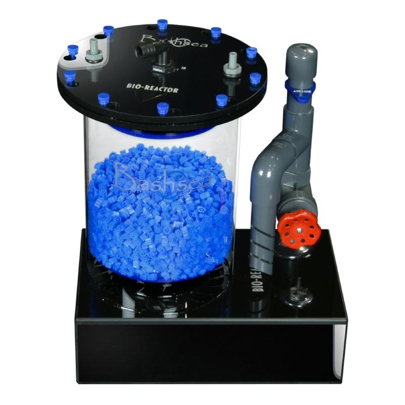Side view of the Bashsea Bio Reactor 8-18 biological filter in blue