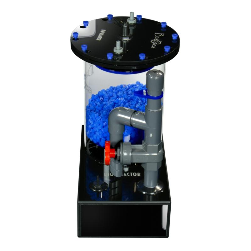 Side view of the Bashsea Bio Reactor 8-18 biological filter in blue
