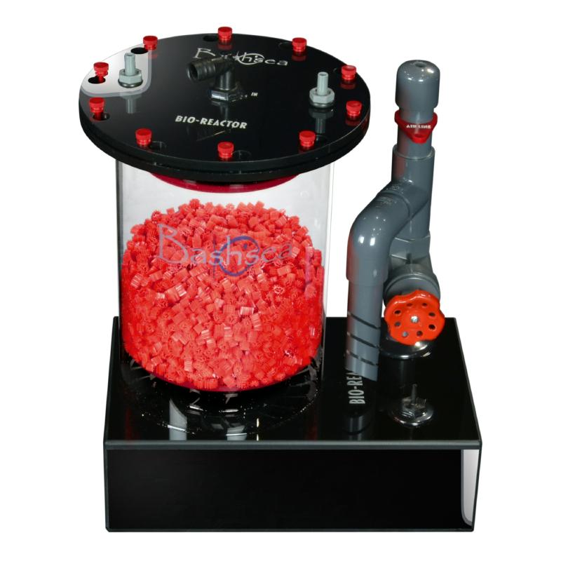 Side view of the Bashsea Bio Reactor 8-18 biological filter in red
