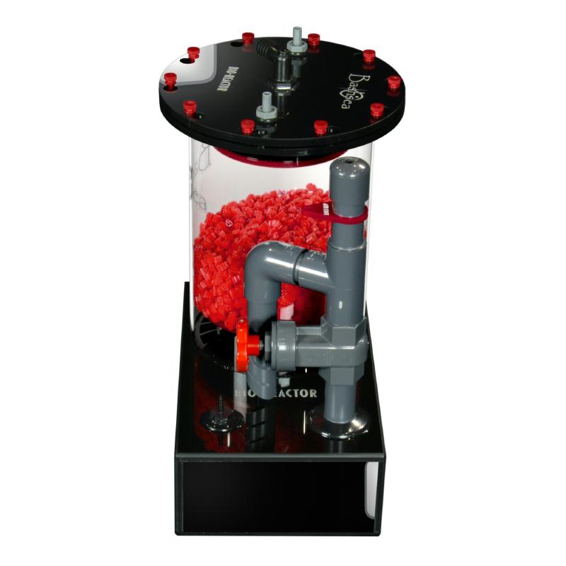 Side view of the Bashsea Bio Reactor 8-18 biological filter in red