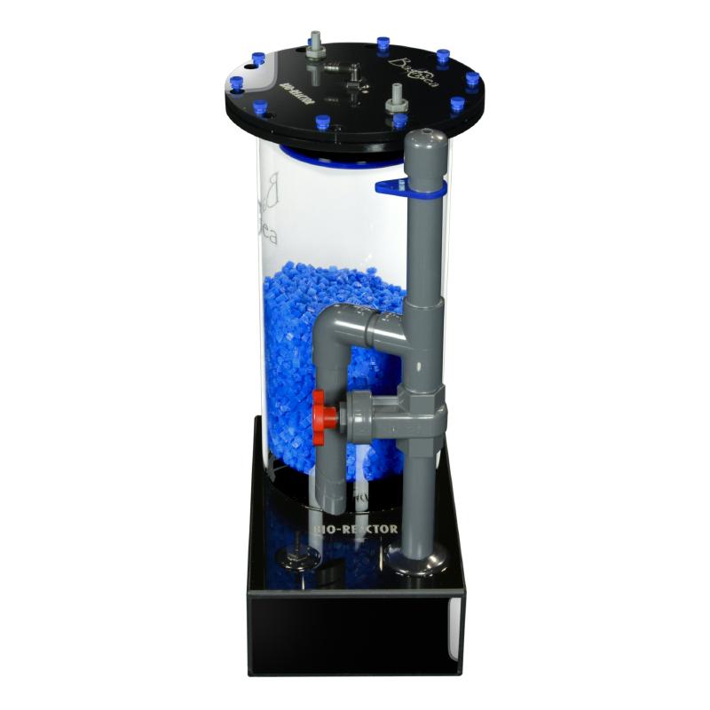 Side view of the Bashsea Bio Reactor 8-24 biological filter in blue