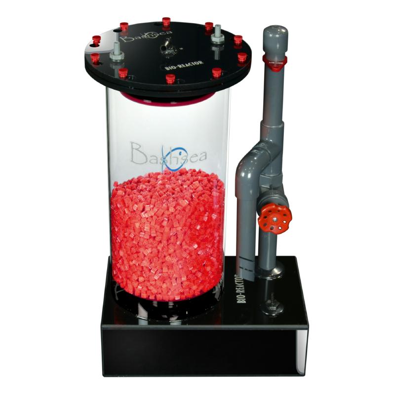 Side view of the Bashsea Bio Reactor 8-24 biological filter in red