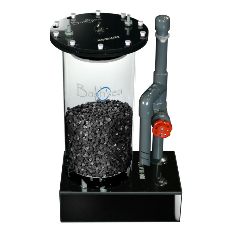 Side view of the Bashsea Bio Reactor 8-24 biological filter in white and black
