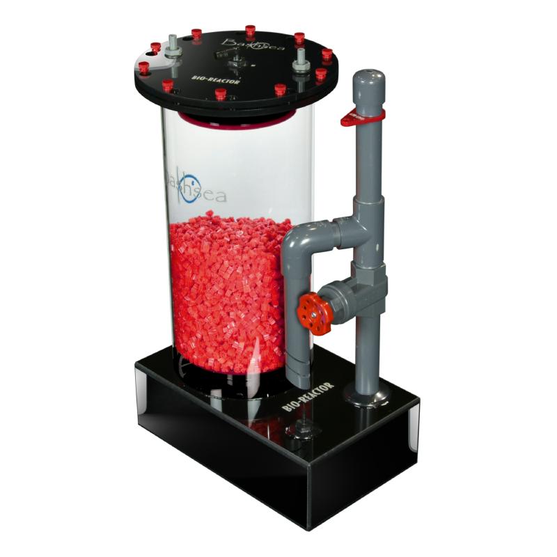 Side view of the Bashsea Bio Reactor 8-24 biological filter in red