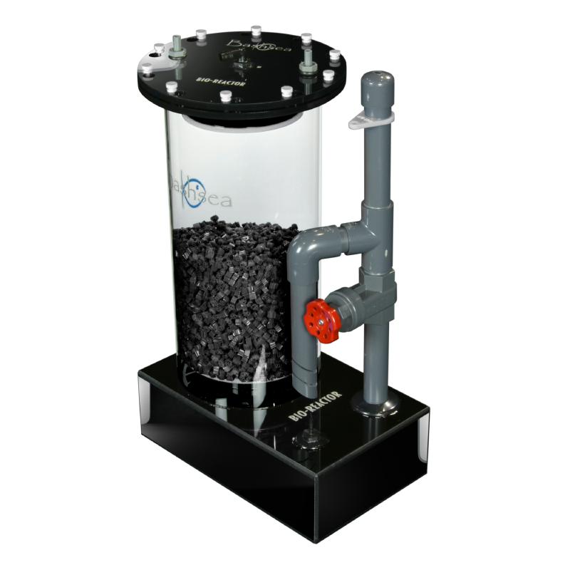 Side view of the Bashsea Bio Reactor 8-24 biological filter in white and black