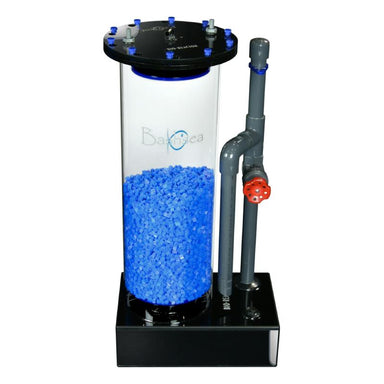Side view of the Bashsea Bio Reactor 8-30 biological filter in blue