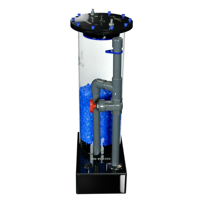 Side view of the Bashsea Bio Reactor 8-30 biological filter in blue