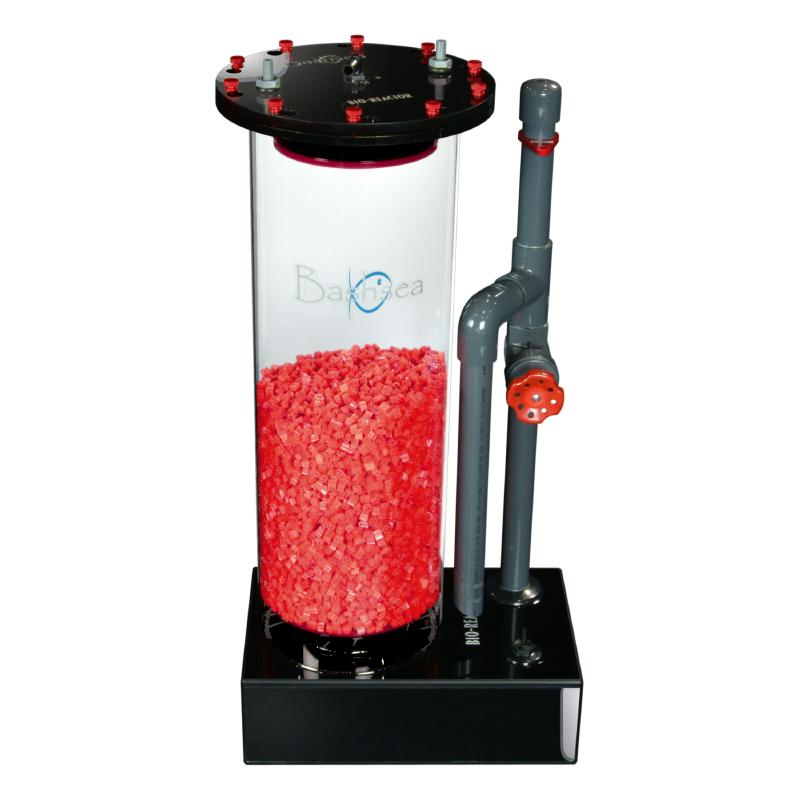 Side view of the Bashsea Bio Reactor 8-30 biological filter in red