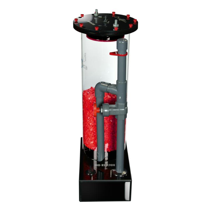 Side view of the Bashsea Bio Reactor 8-30 biological filter in red