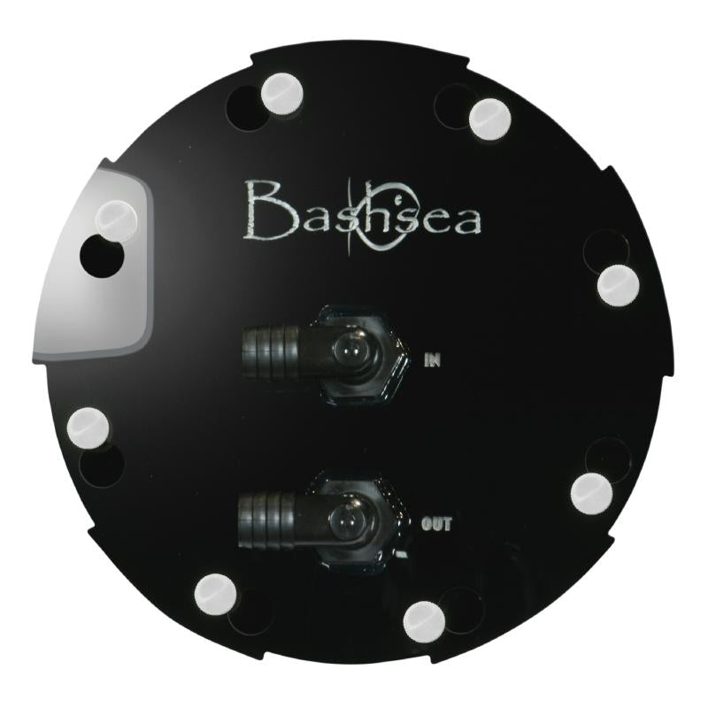 Top view of the Bashsea Media Chamber 6-12 aquarium reactor in white