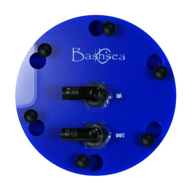 Top view of the Pellet Master PM I aquarium pellet reactor in blue