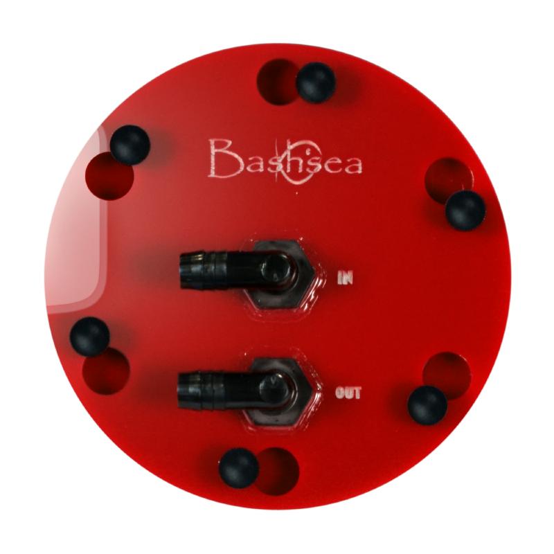 Top view of the Pellet Master PM I aquarium pellet reactor in red