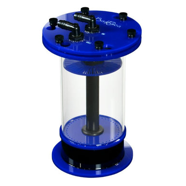 Side view of the Pellet Master PM I aquarium pellet reactor in blue