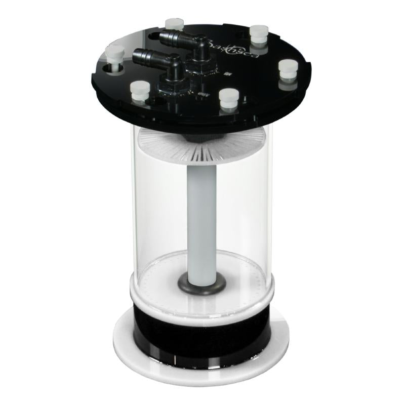 Side view of the Pellet Master PM I aquarium pellet reactor in white