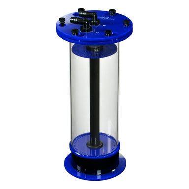 Side view of the Pellet Master PM II aquarium pellet reactor in blue