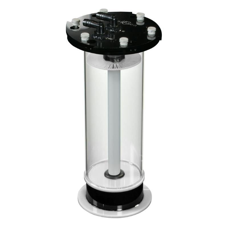 Side view of the Pellet Master PM II aquarium pellet reactor in white