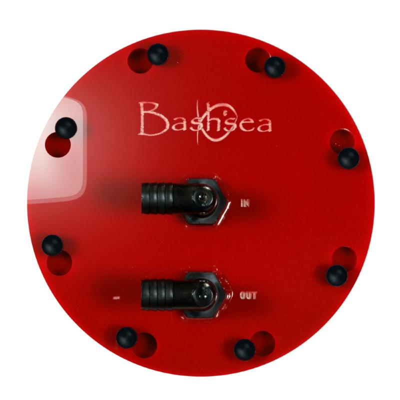 Top view of the Pellet Master PM III aquarium pellet reactor in red