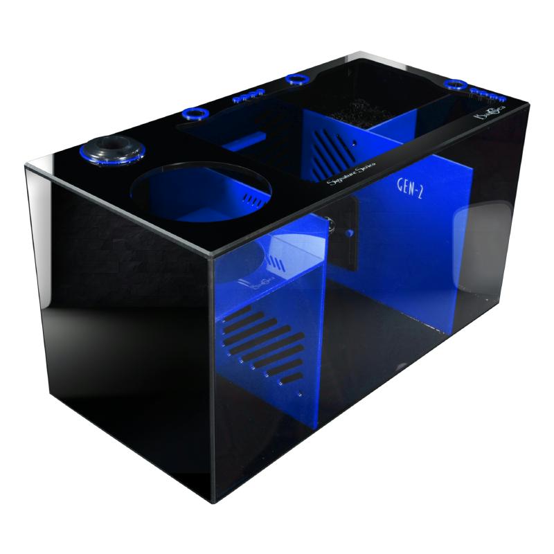 Front View of the Bashsea Signature Series SS-30 Aquarium Sump in Blue