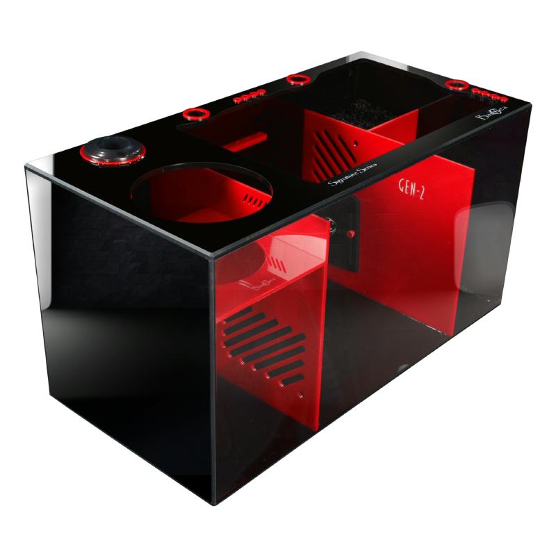 Front View of the Bashsea Signature Series SS-30 Aquarium Sump in Red