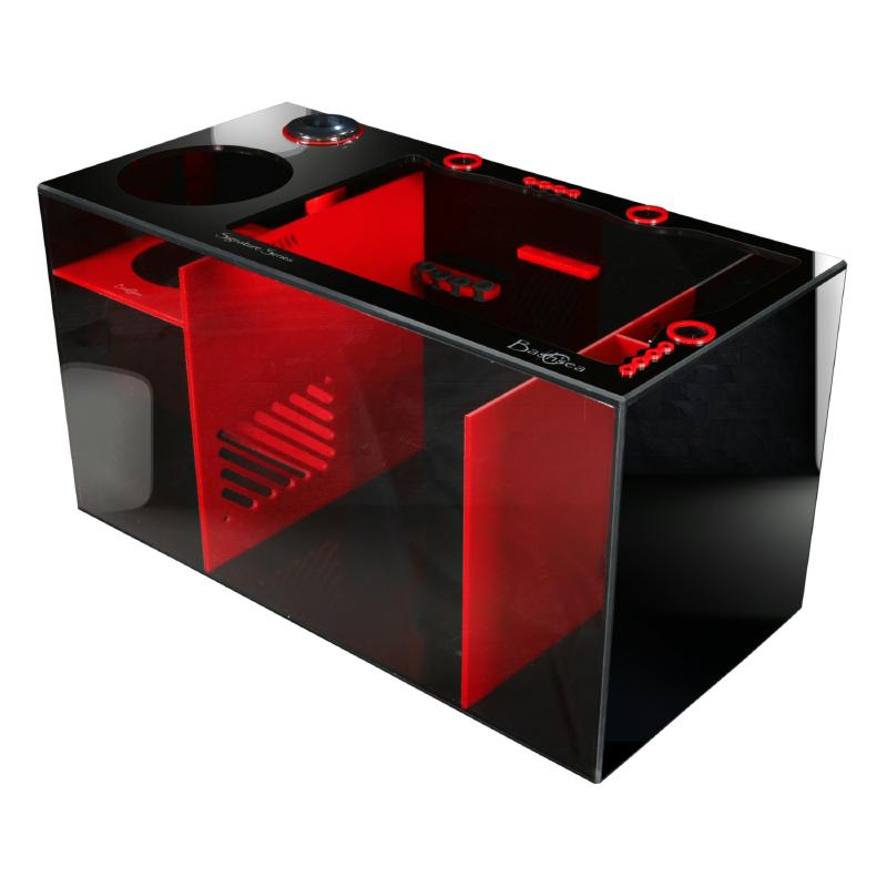 Front View of the Bashsea Signature Series SS-30 Aquarium Sump in Red