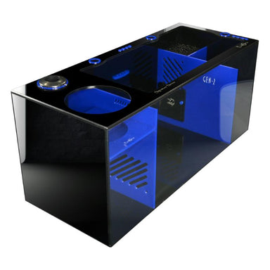 Front View of the Bashsea Signature Series SS-36 Aquarium Sump in Blue