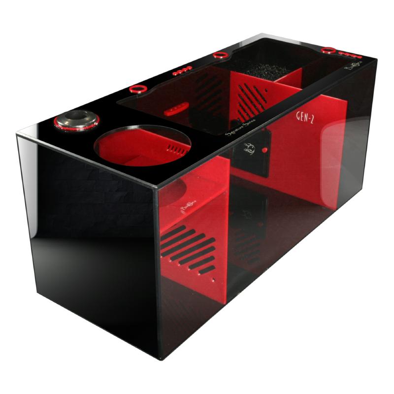 Front View of the Bashsea Signature Series SS-36 Aquarium Sump in Red