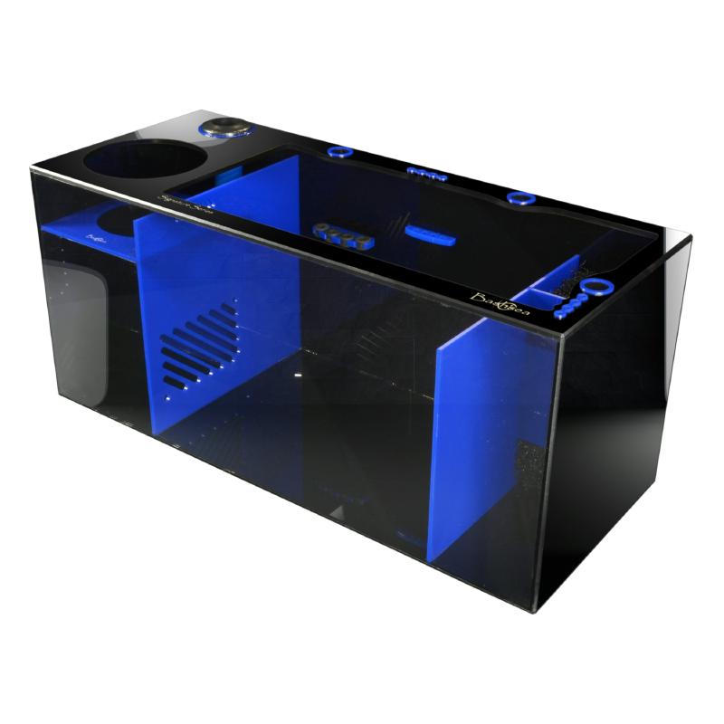 Front View of the Bashsea Signature Series SS-36 Aquarium Sump in Blue