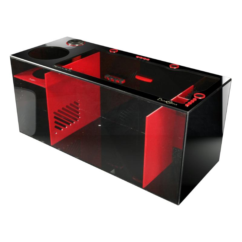 Front View of the Bashsea Signature Series SS-36 Aquarium Sump in Red