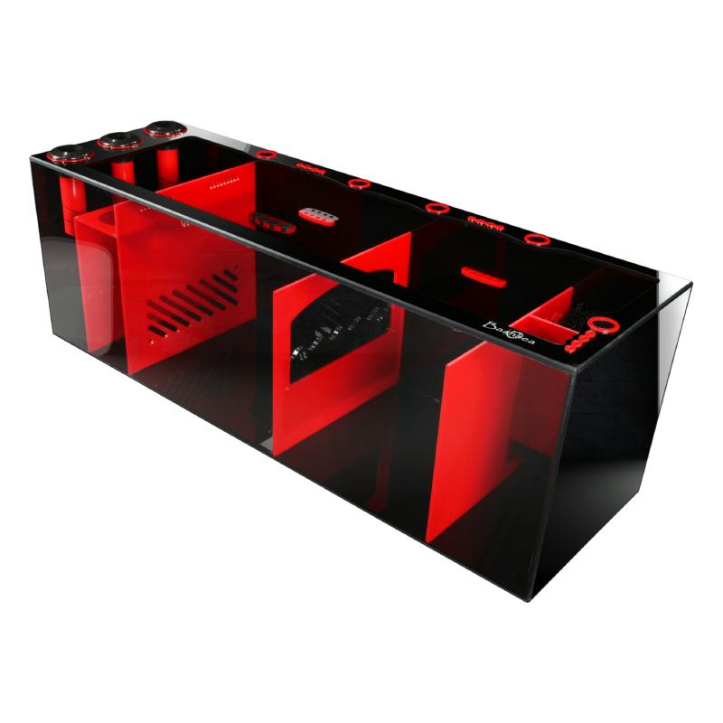 Front View of the Bashsea Signature Series SS-48 Aquarium Sump in Red