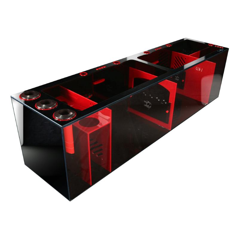 Front View of the Bashsea Signature Series SS-60 Aquarium Sump in Red