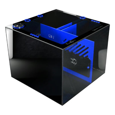 Front View of the Bashsea Signature Series SS-Cube Aquarium Sump in Blue