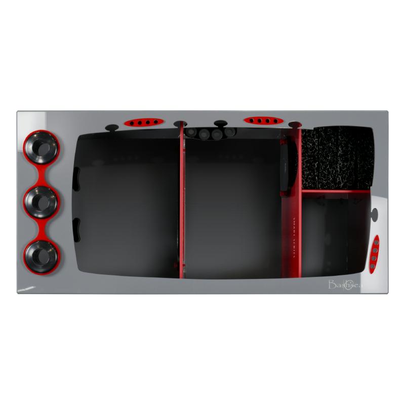 Top View of the Bashsea Smart Series SMS-3015 Aquarium Sump in Red