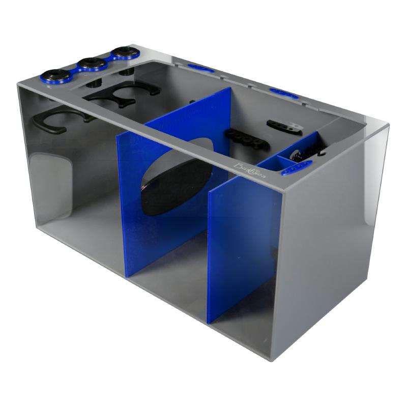 Front View of the Bashsea Smart Series SMS-3015 Aquarium Sump in Blue