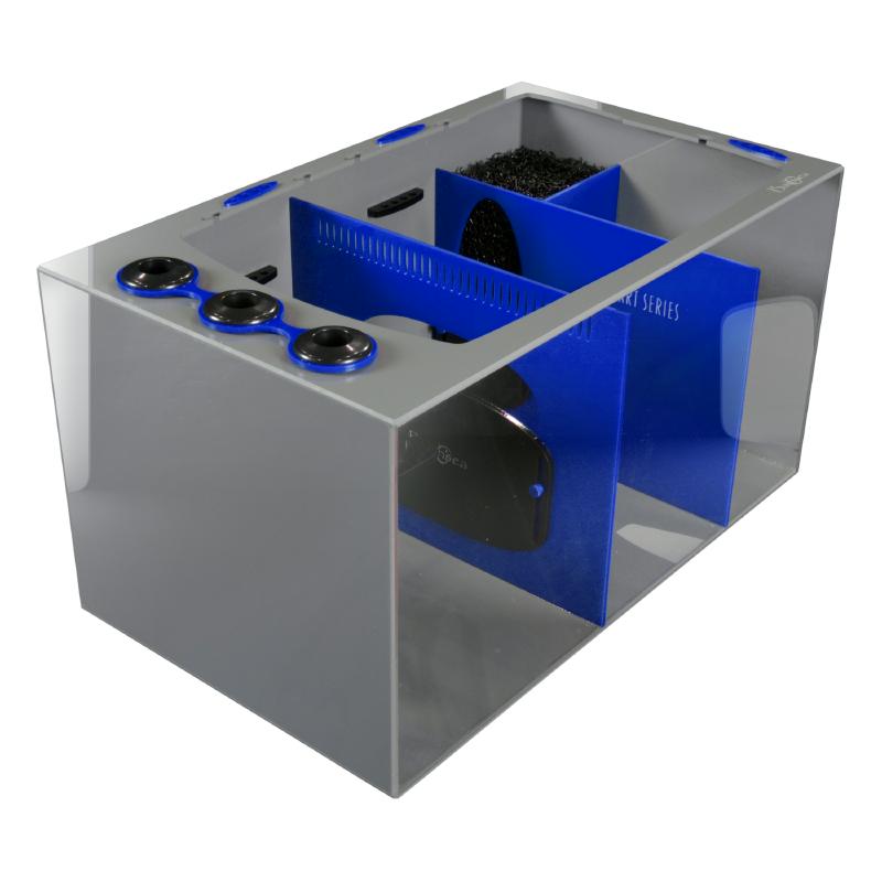 Front View of the Bashsea Smart Series SMS-3018 Aquarium Sump in Blue